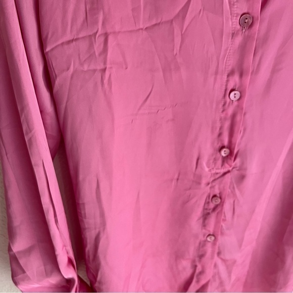 NWT Amazing Lace Pink Satin Shirt Dress - Picture 6 of 10